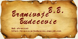 Branivoje Budečević vizit kartica